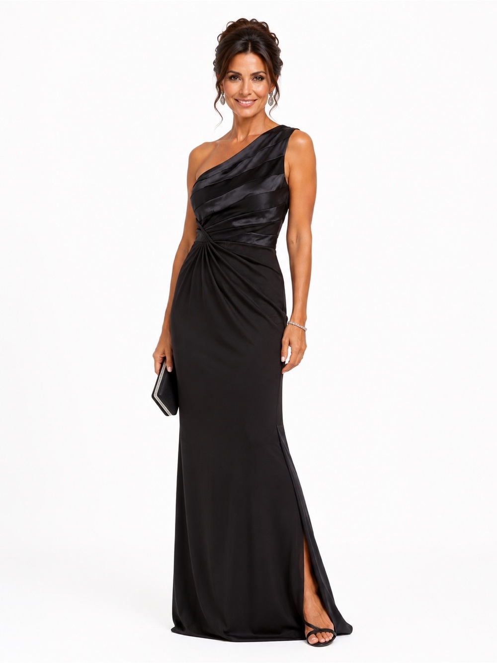 Ralph Lauren One-Shoulder Black Evening Gown